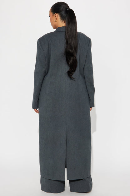 Manteau Trench de Niveau de Sophistication - Charbon