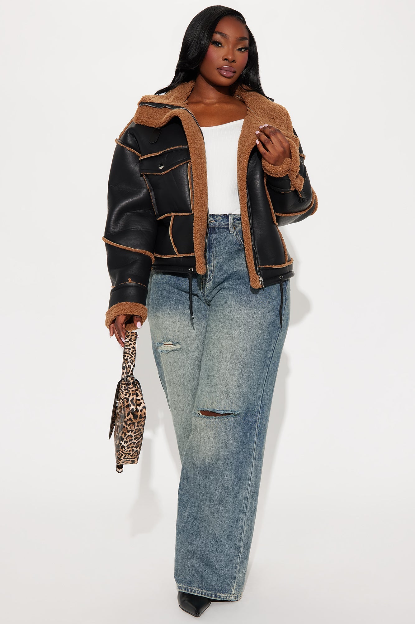 Veste en Mouton Shearling - Noir