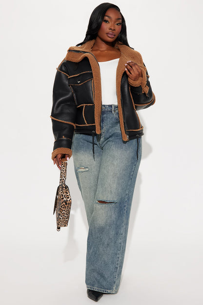 Veste en Mouton Shearling - Noir