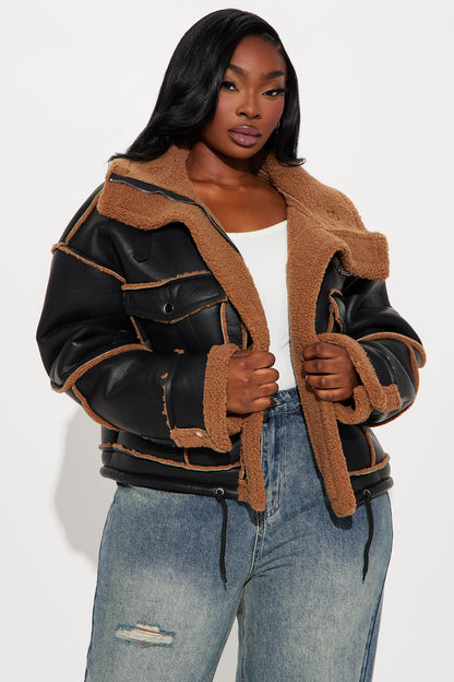 Veste en Mouton Shearling - Noir