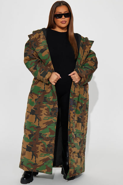 Manteau Puffer Camo Lilith - Vert/combo