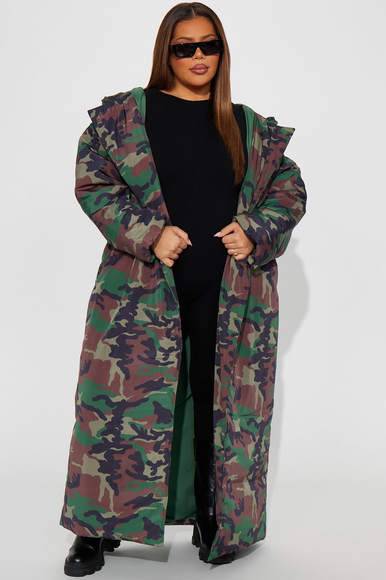 Manteau Puffer Camo Lilith - Olive/combo