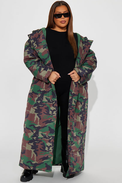 Manteau Puffer Camo Lilith - Olive/combo