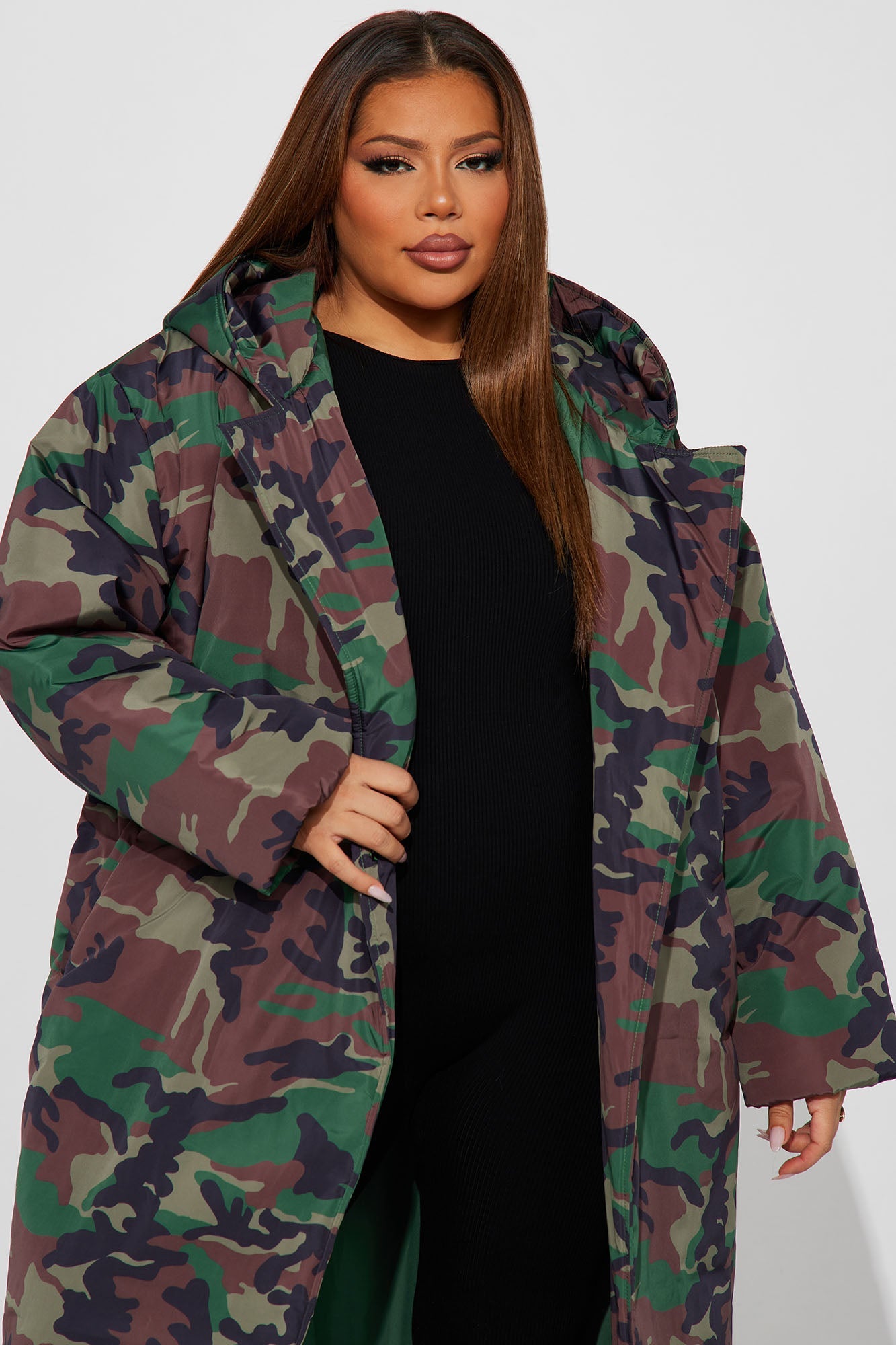 Manteau Puffer Camo Lilith - Olive/combo