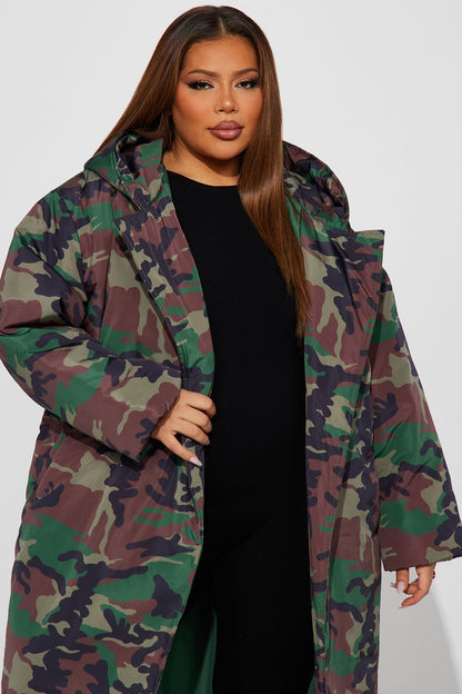 Manteau Puffer Camo Lilith - Olive/combo