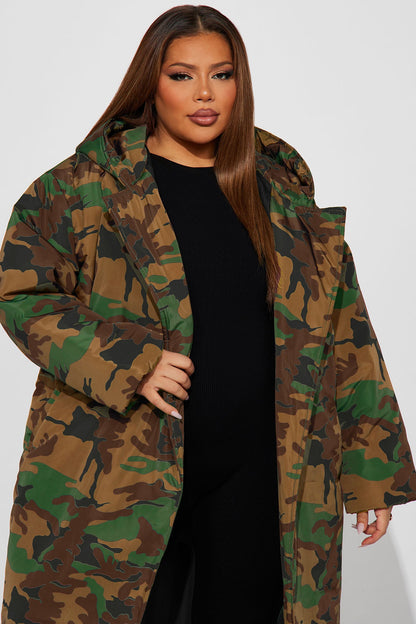 Manteau Puffer Camo Lilith - Vert/combo