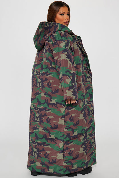 Manteau Puffer Camo Lilith - Olive/combo