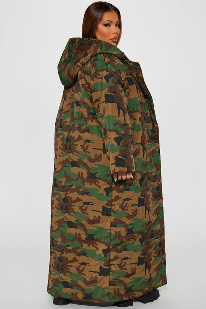 Manteau Puffer Camo Lilith - Vert/combo