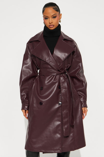 Trench en Similicuir Céleste - Bourgogne