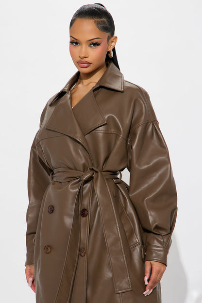 Trench en Similicuir Celeste - Marron