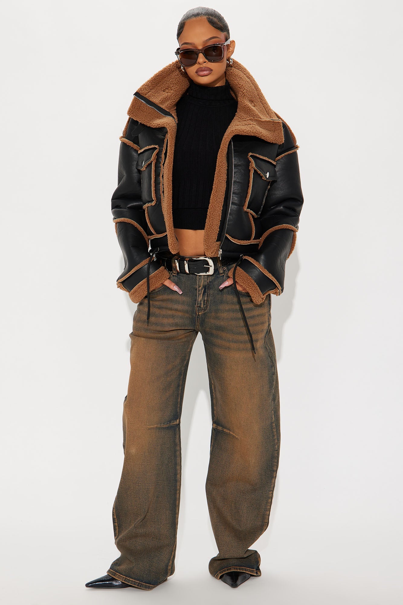 Veste en Mouton Shearling - Noir