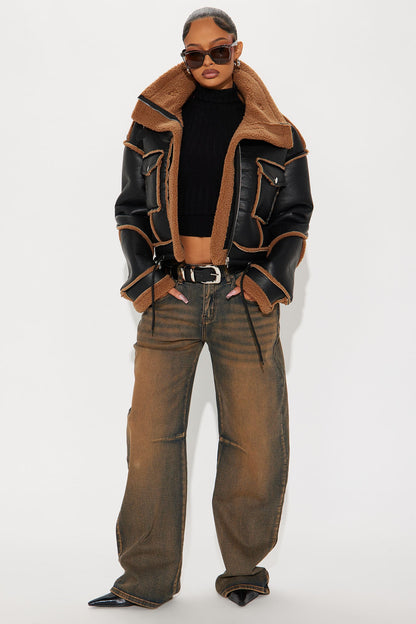 Veste en Mouton Shearling - Noir