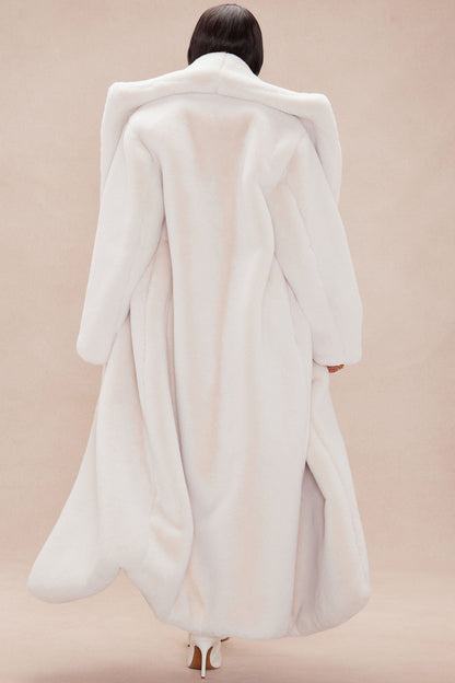 Manteau en Fourrure Synthétique - Crème