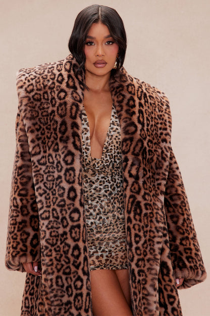 Manteau en Fausse Fourrure Alex - Léopard