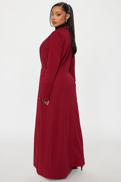 Manteau en Crêpe "Feeling Regal" - Vin