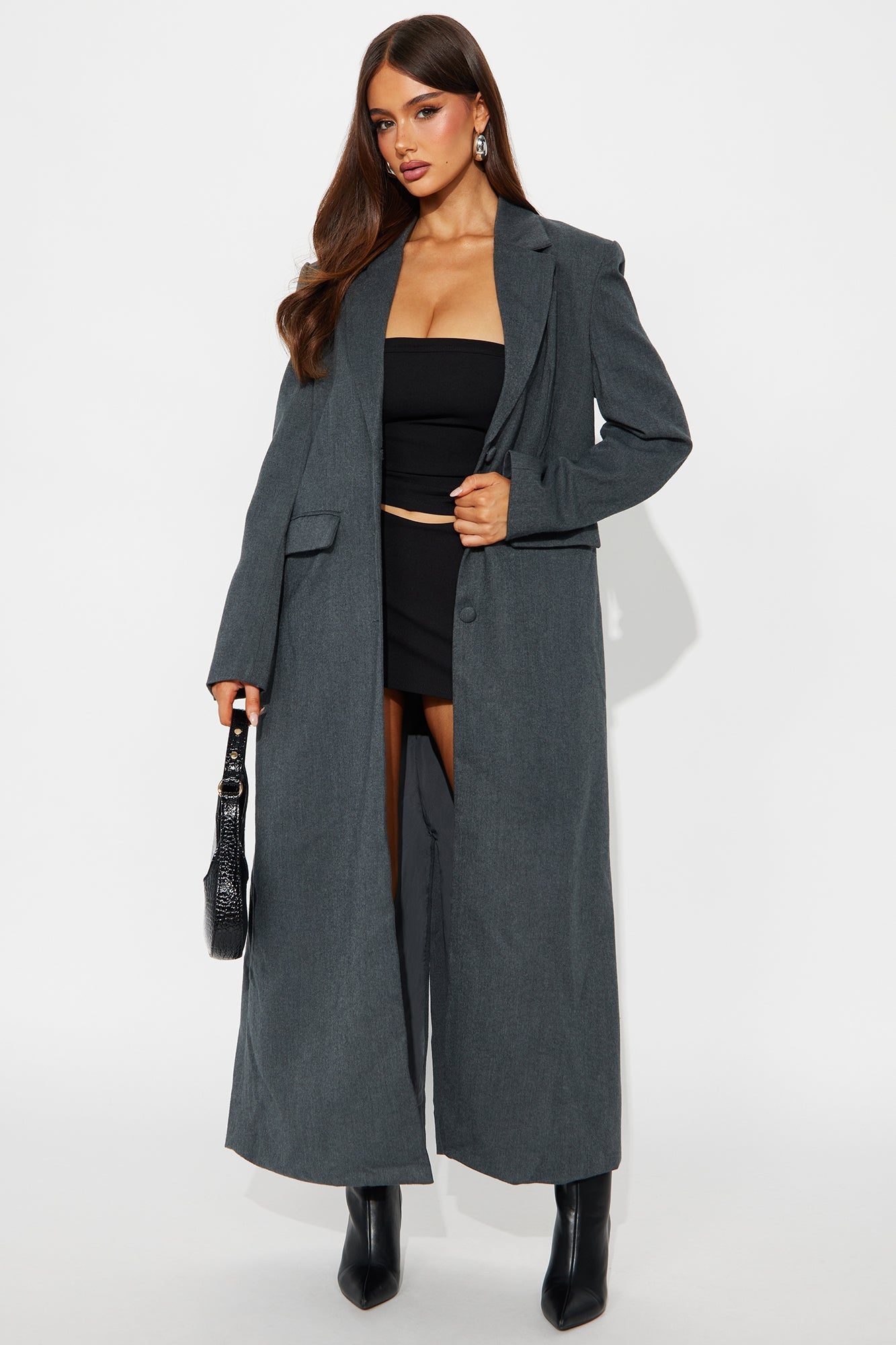 Manteau Trench de Niveau de Sophistication - Charbon