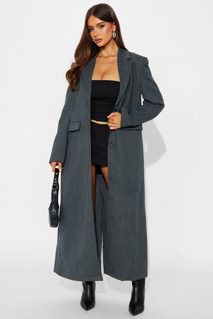 Manteau Trench de Niveau de Sophistication - Charbon