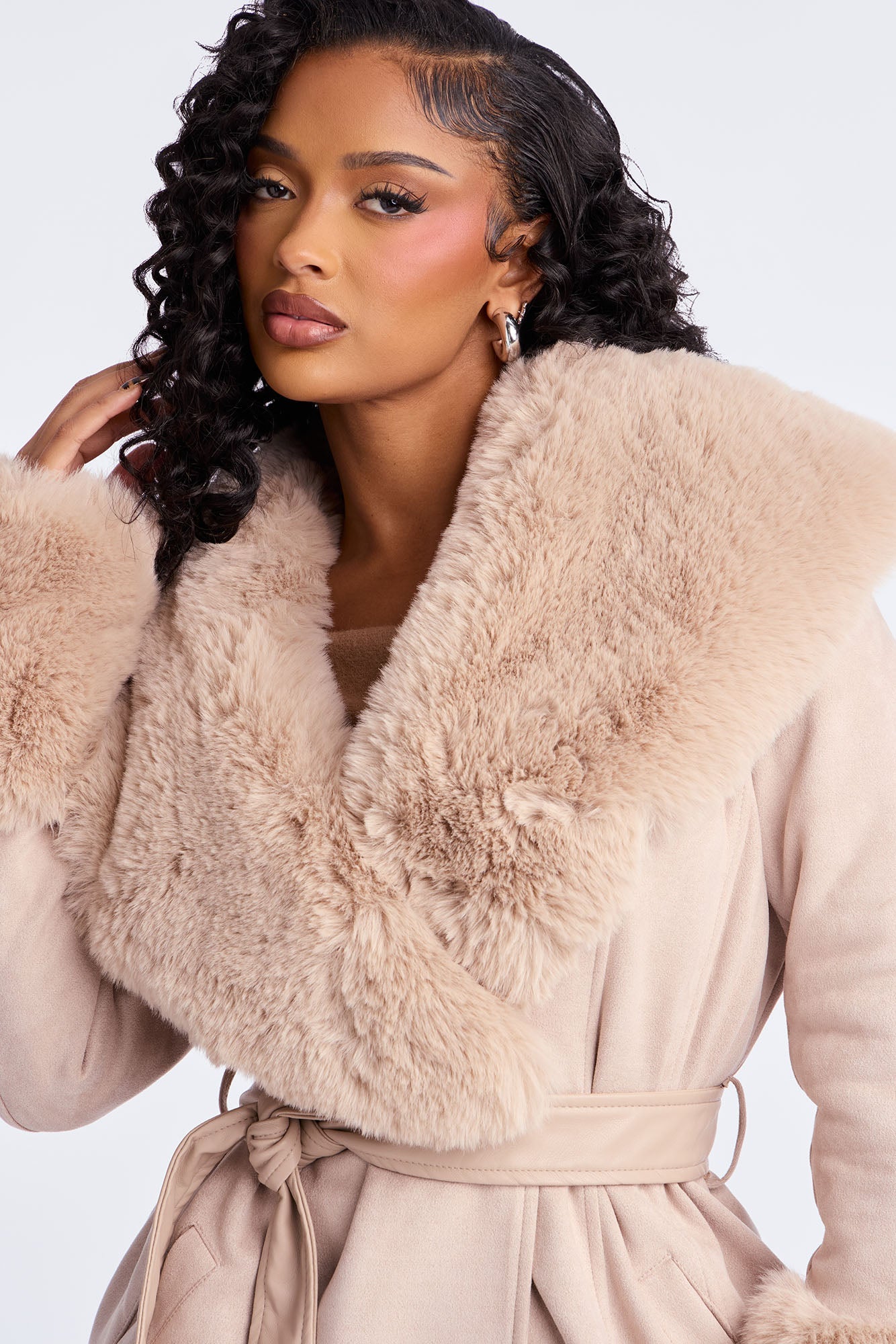 Manteau Trench en Laine Ceinturé Delaney - Beige