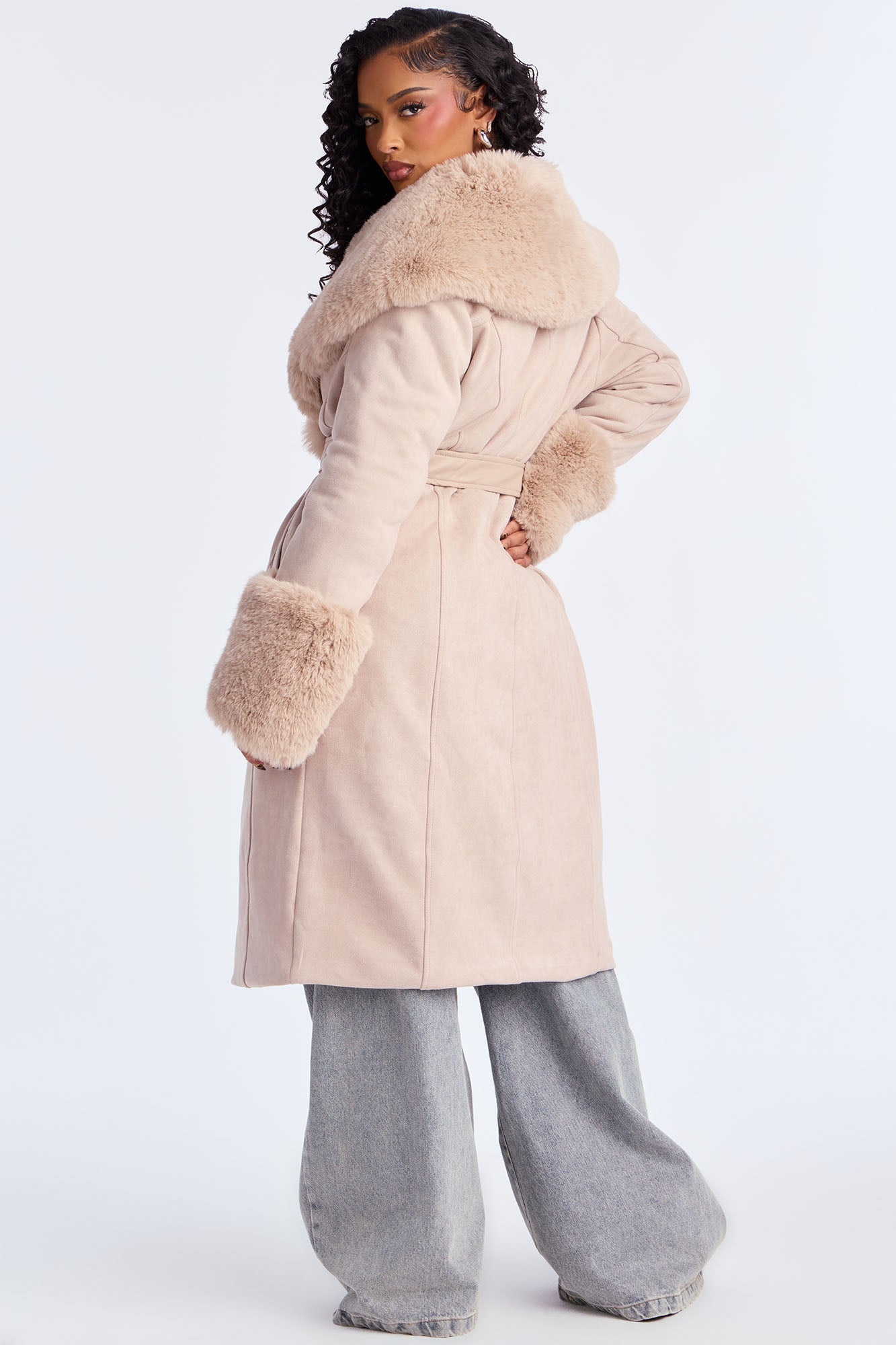 Manteau Trench en Laine Ceinturé Delaney - Beige