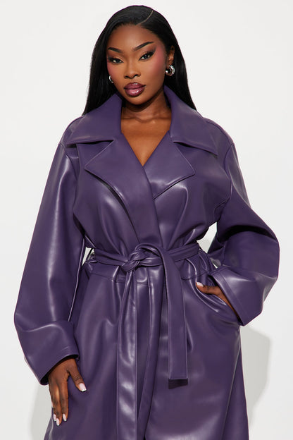 Manteau en Similicuir Undercover Lover - Prune