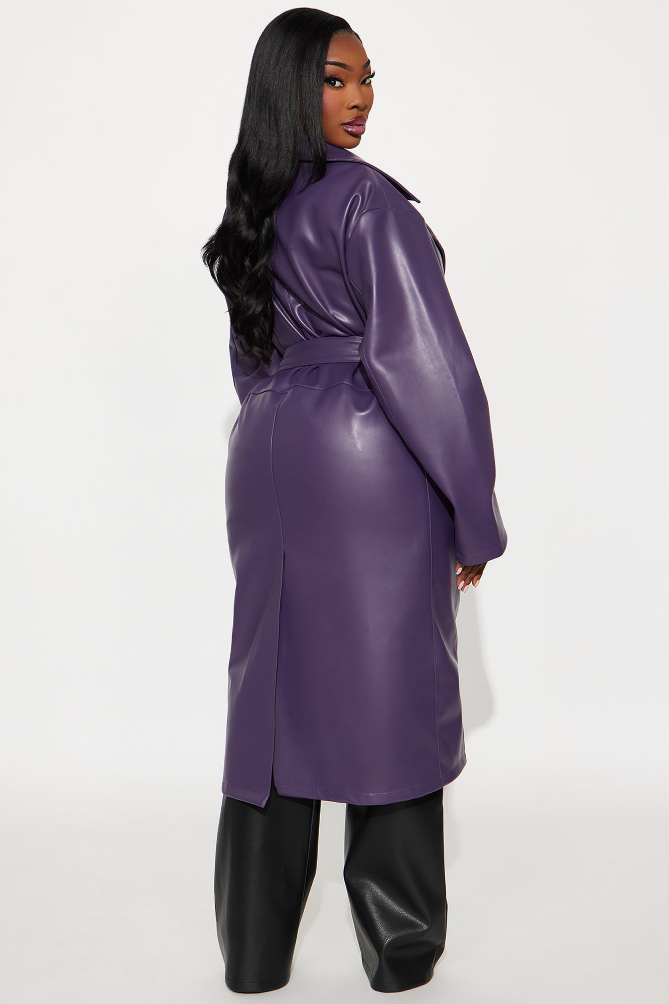 Manteau en Similicuir Undercover Lover - Prune