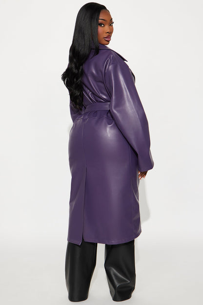 Manteau en Similicuir Undercover Lover - Prune