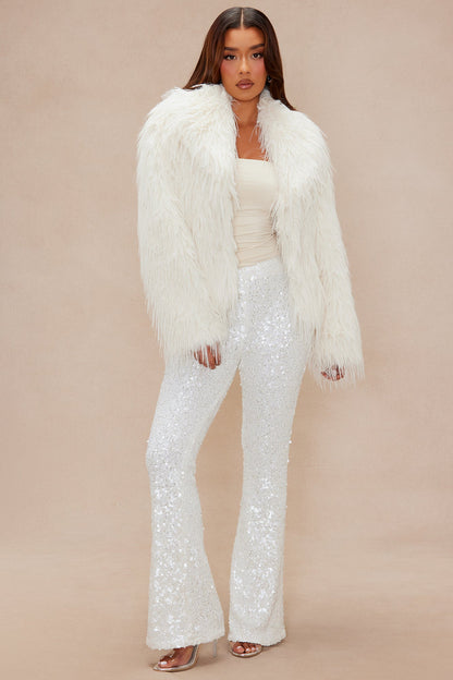 Veste en Fausse Fourrure Anastasia - Blanc Cassé