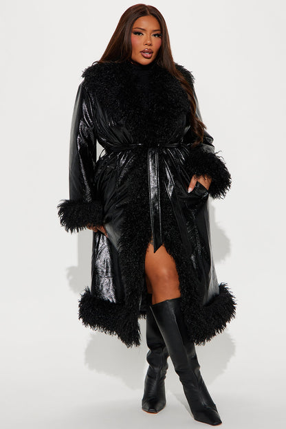 Trench en Similicuir "Caught In Spotlight" - Noir