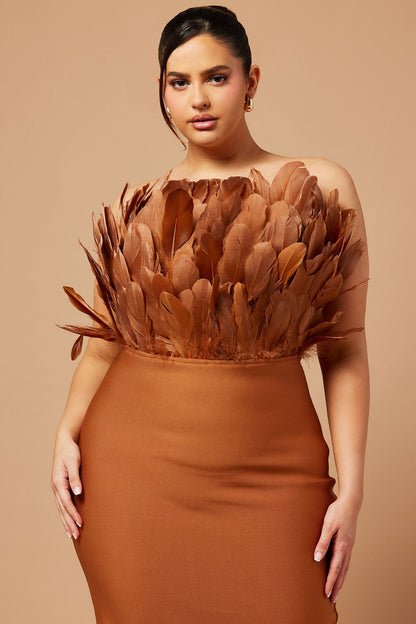 Robe Midi Bandage Marianna - Bronze