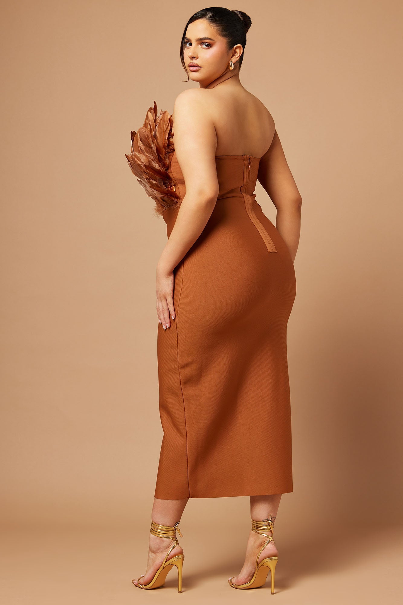 Robe Midi Bandage Marianna - Bronze
