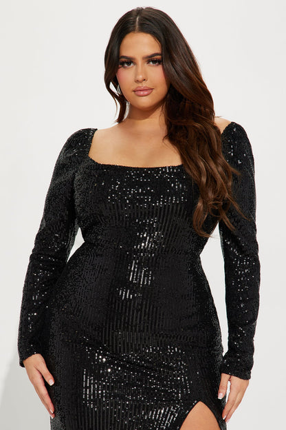 Robe à Paillettes Trisha - Noir