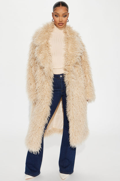 Manteau Trench en Fausse Fourrure Nikita - Tan