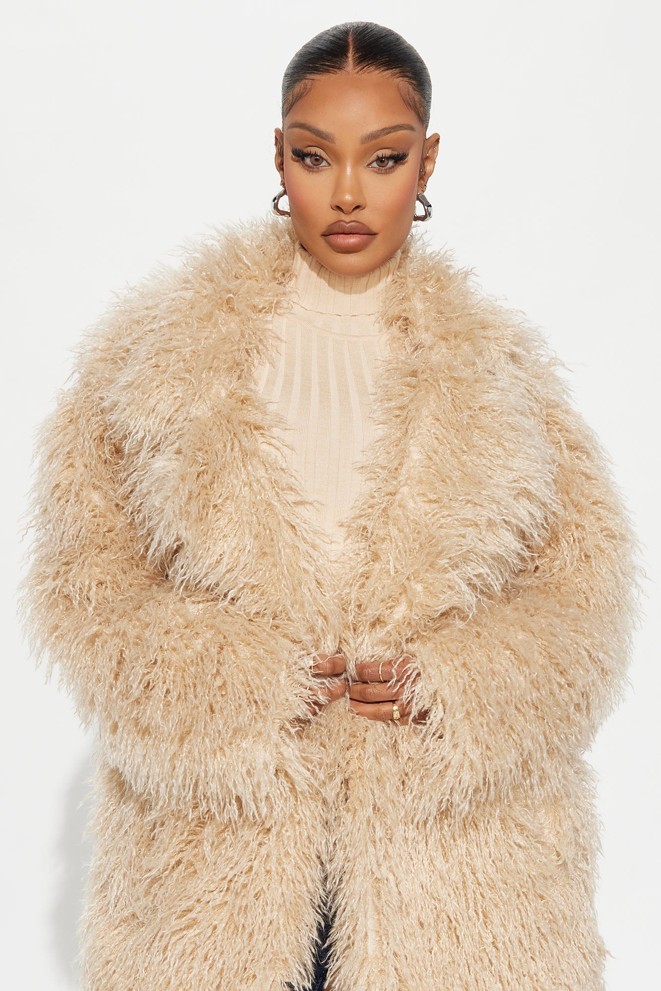 Manteau Trench en Fausse Fourrure Nikita - Tan