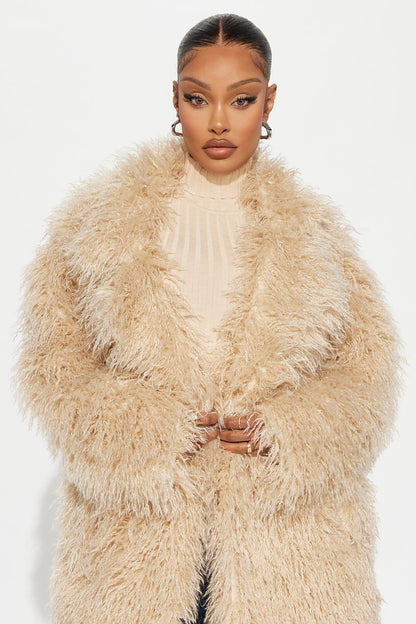 Manteau Trench en Fausse Fourrure Nikita - Tan