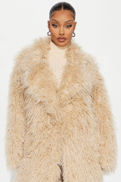 Manteau Trench en Fausse Fourrure Nikita - Tan