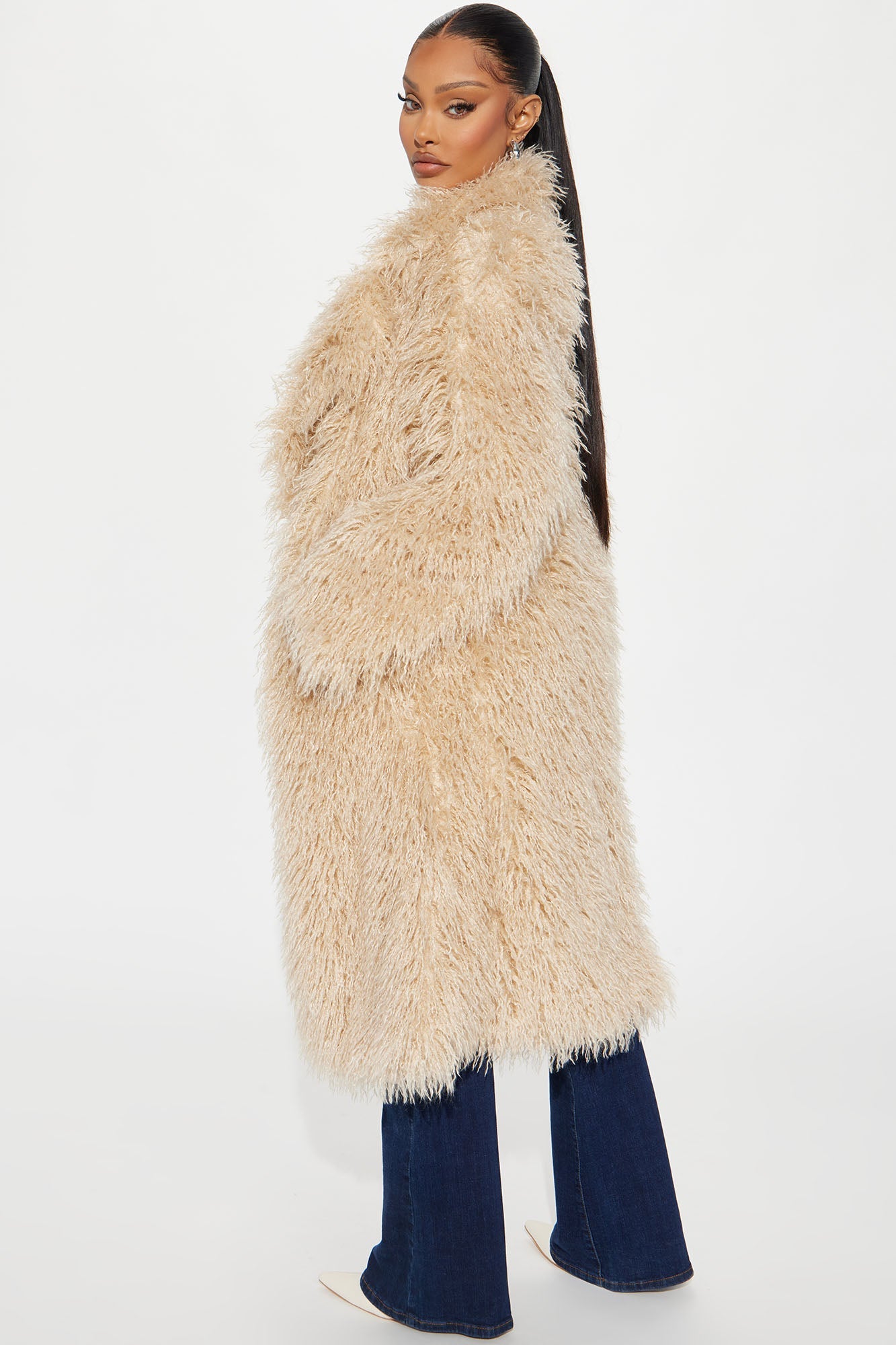 Manteau Trench en Fausse Fourrure Nikita - Tan