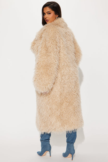 Manteau Trench en Fausse Fourrure Nikita - Tan