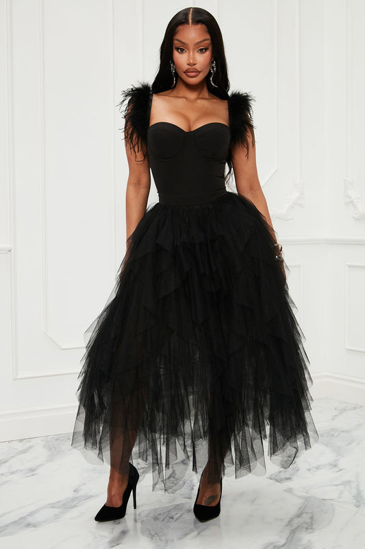 Robe Maxi en Tulle Camilla - Noir