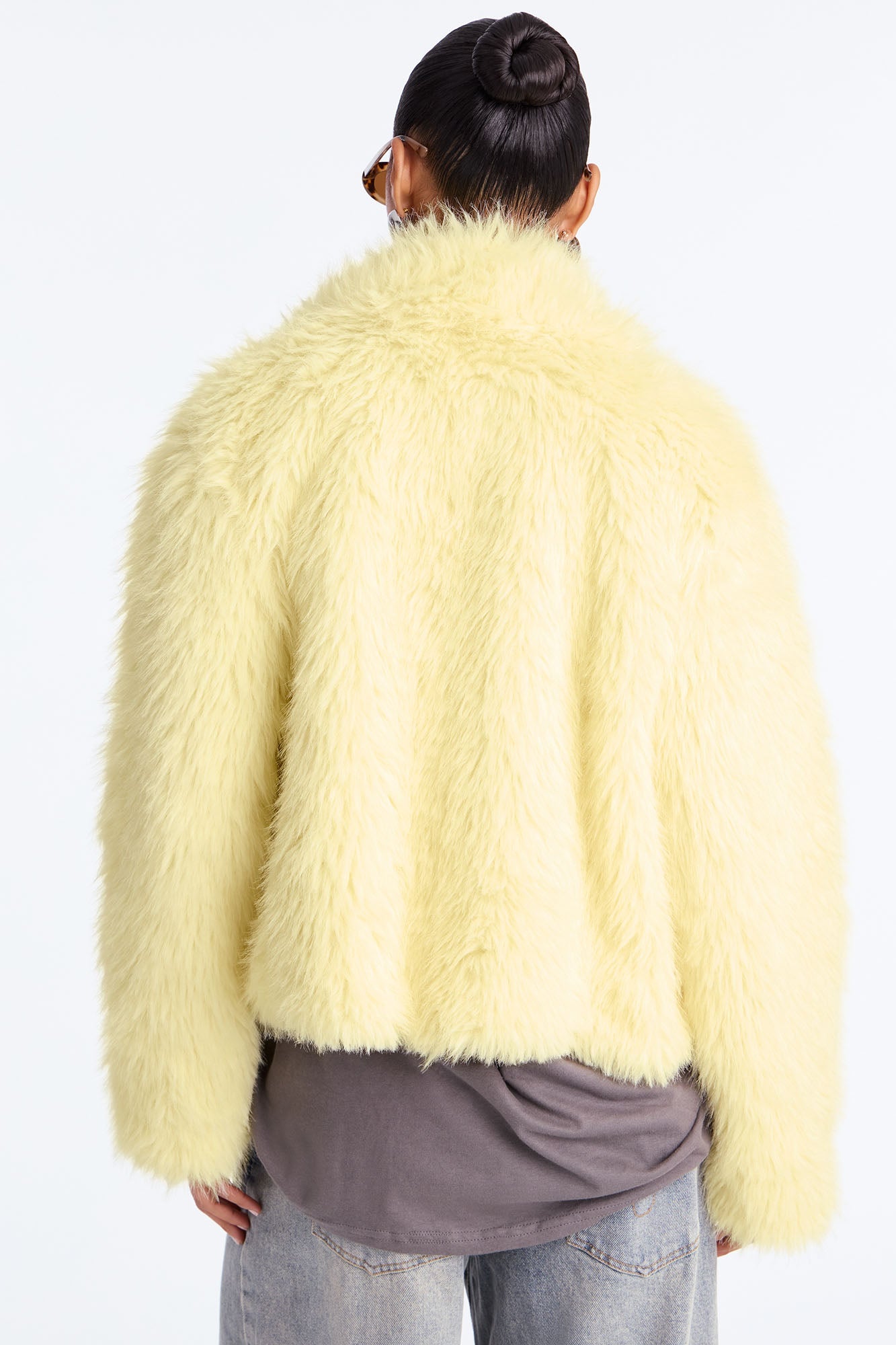 Manteau en Fausse Fourrure Kennedy - Jaune Beurre