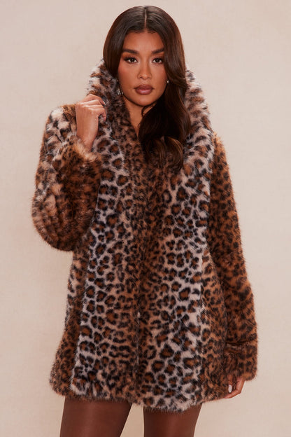 Veste en Fausse Fourrure Feline Fancy - Léopard