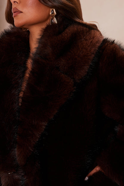 Veste en Fausse Fourrure Ivy - Chocolat