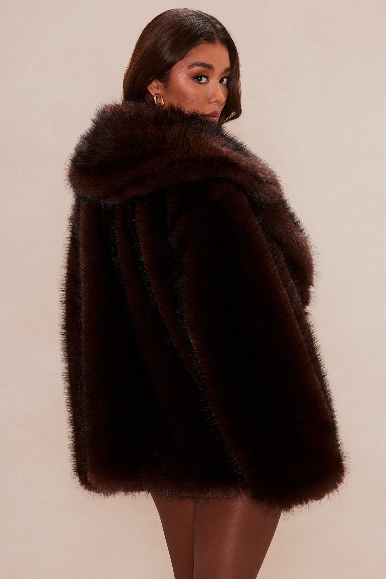 Veste en Fausse Fourrure Ivy - Chocolat