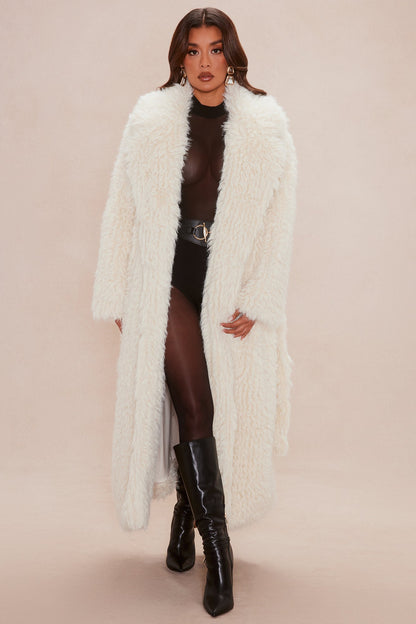 Manteau en Fourrure Synthétique Catherine - Crème