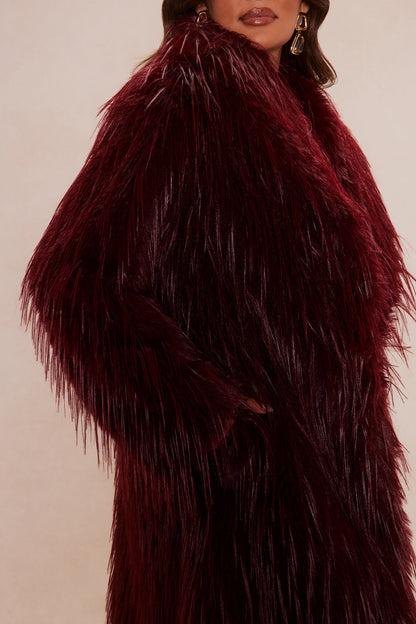 Veste en Fausse Fourrure Bold Moves Only - Vin