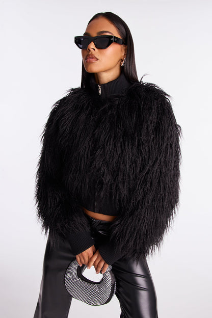 Veste en fourrure synthétique Sienna - Noir