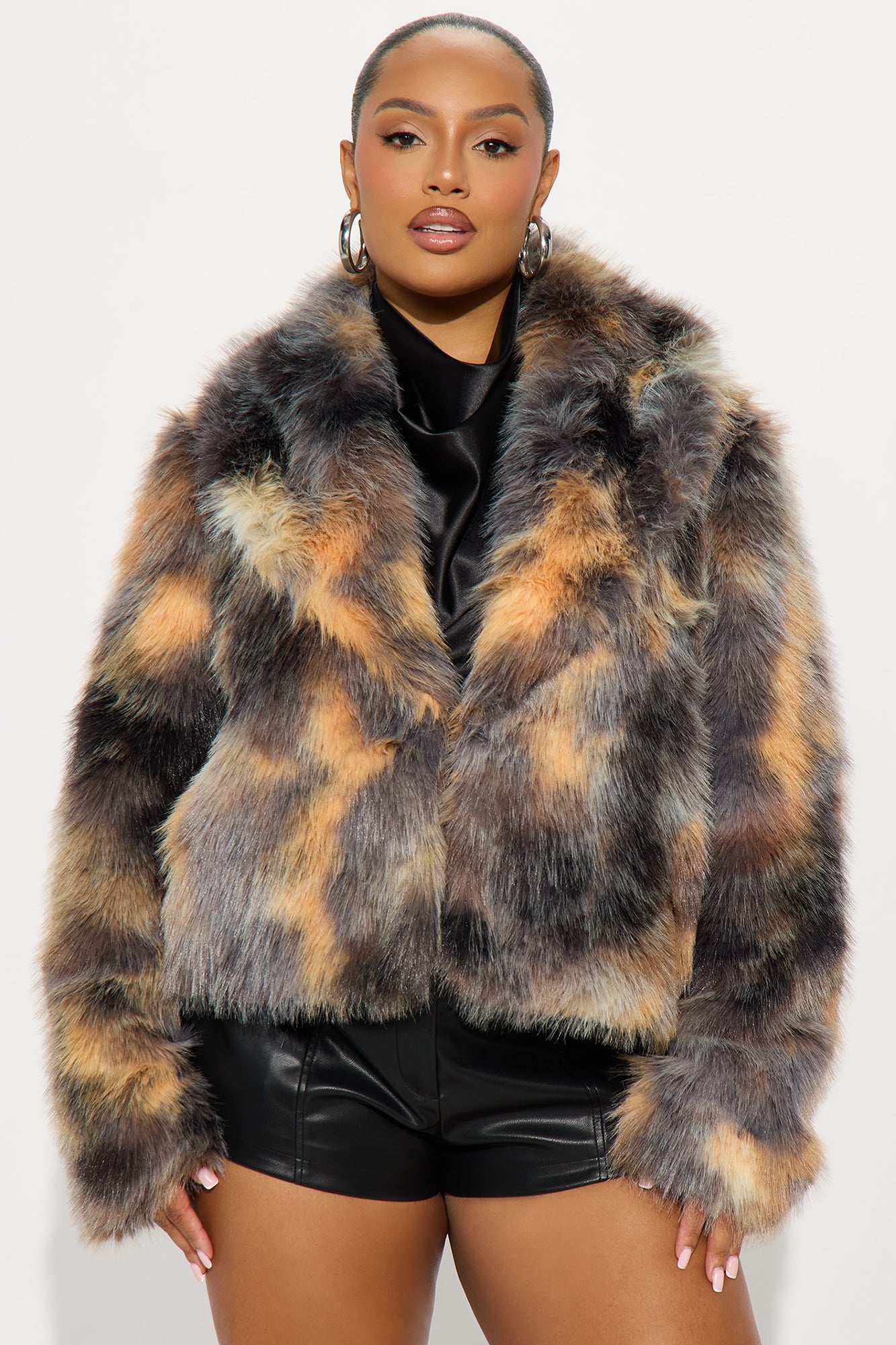 Manteau en Fourrure Synthétique Have It On Lock - Marron/combo