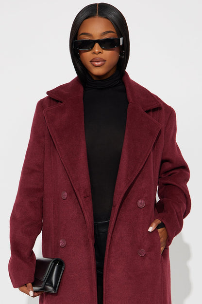 Manteau Trench en Laine Melonie - Vin