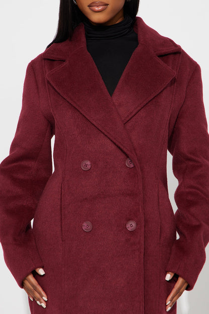 Manteau Trench en Laine Melonie - Vin
