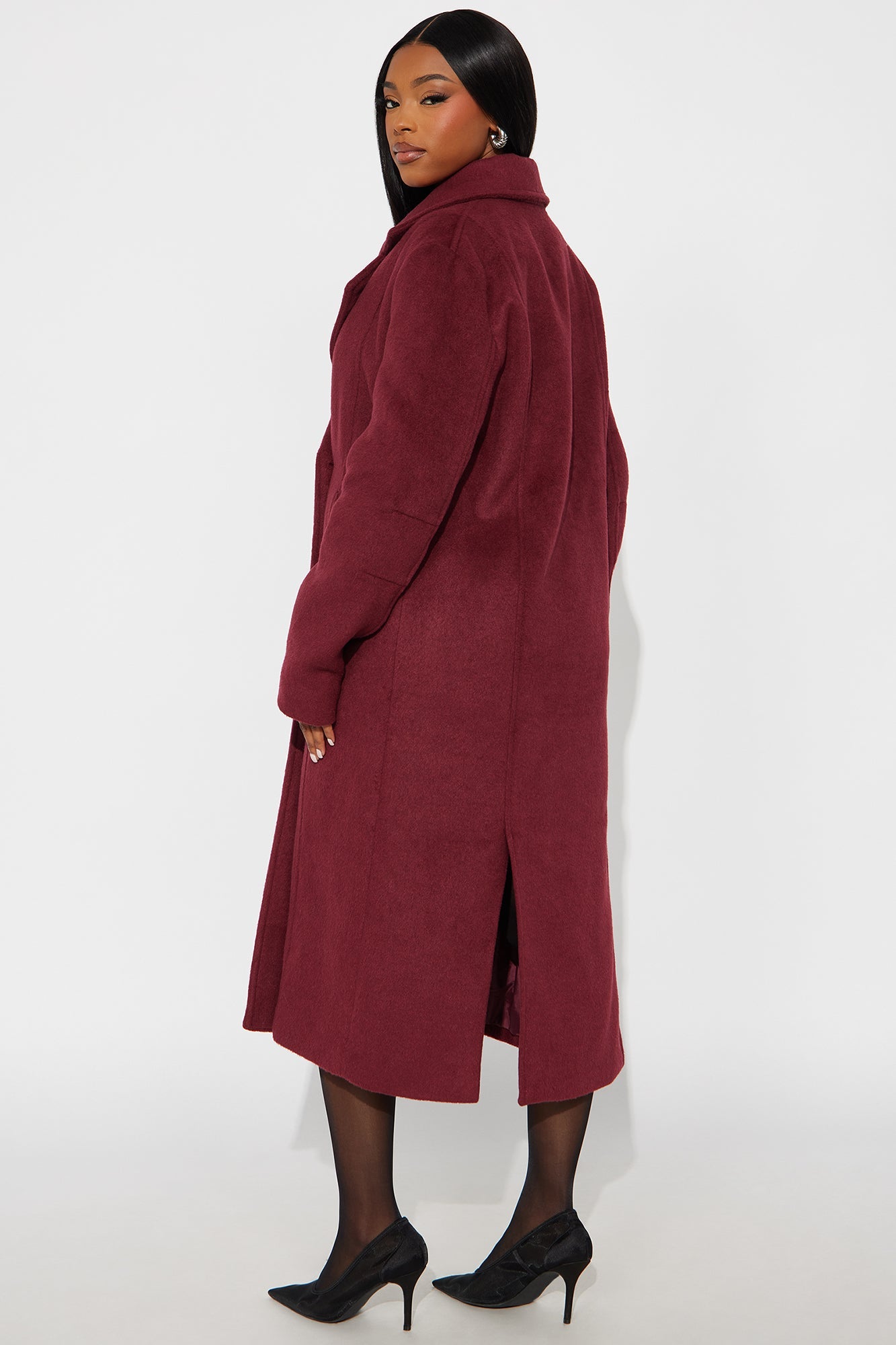 Manteau Trench en Laine Melonie - Vin