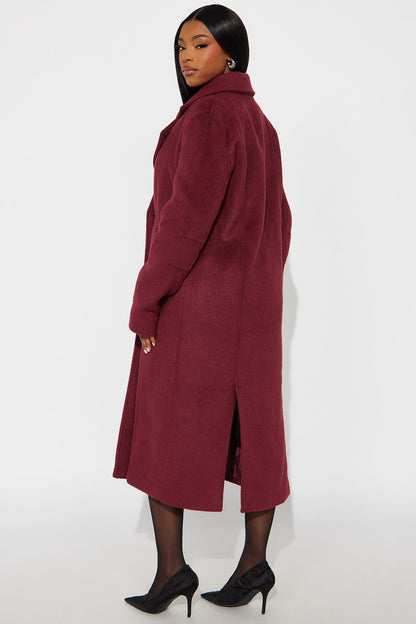 Manteau Trench en Laine Melonie - Vin